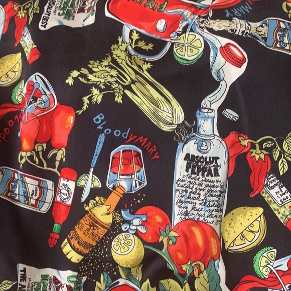 VINTAGE SILK NICOLE MILLER BLOODY MARY NOVELTY PRINT HIGH WAIST SHORTS 90s Y2K - Picture 11 of 11